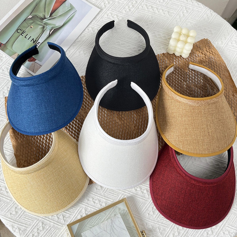 Sun Hat Wide Brim - 1 visière d'été réglable pour femmes