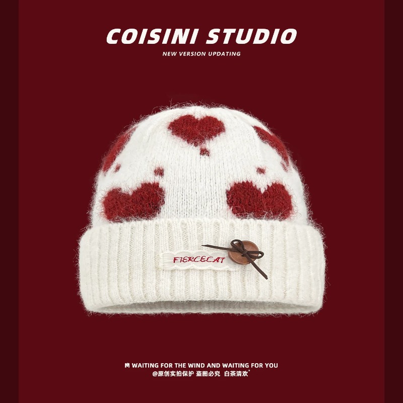 Beanie Cuffed Knit - Bonnets en tricot jacquard à motif