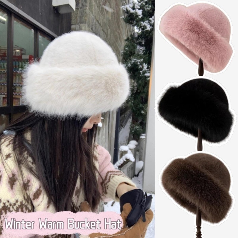 Bucket Hat Cotton - Chapeau seau en peluche pour femme,