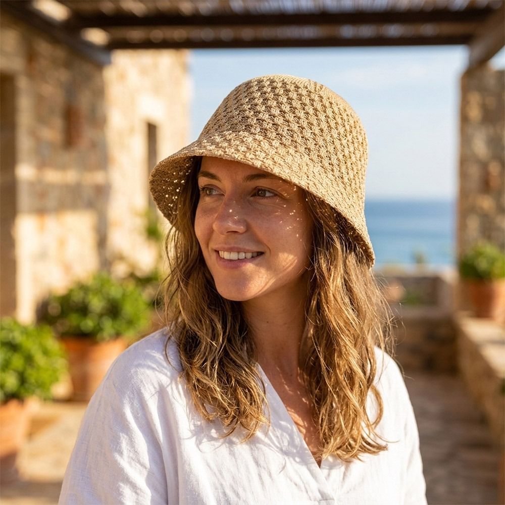 Sun Hat Wide Brim - Nouveau Chapeau Bob Femme en Paille