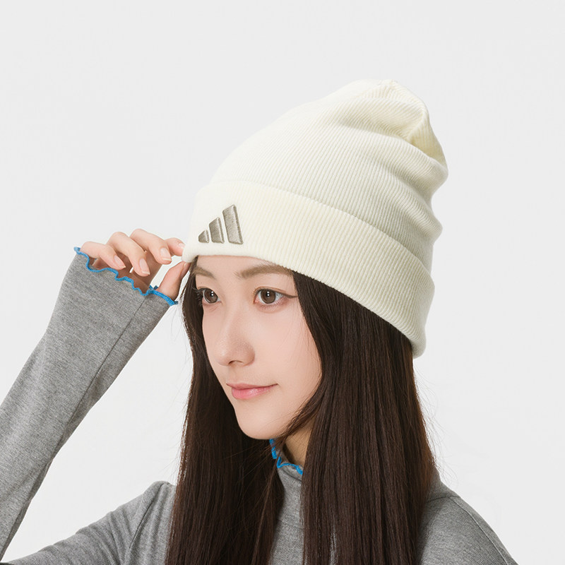 Adidas, bonnet KQ6682, blanc i - Beanie Cuffed Knit avis et prix